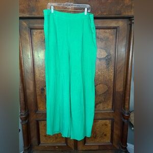 NWT Flounce London- Bold Green Wide-Leg Pants. Size US 14